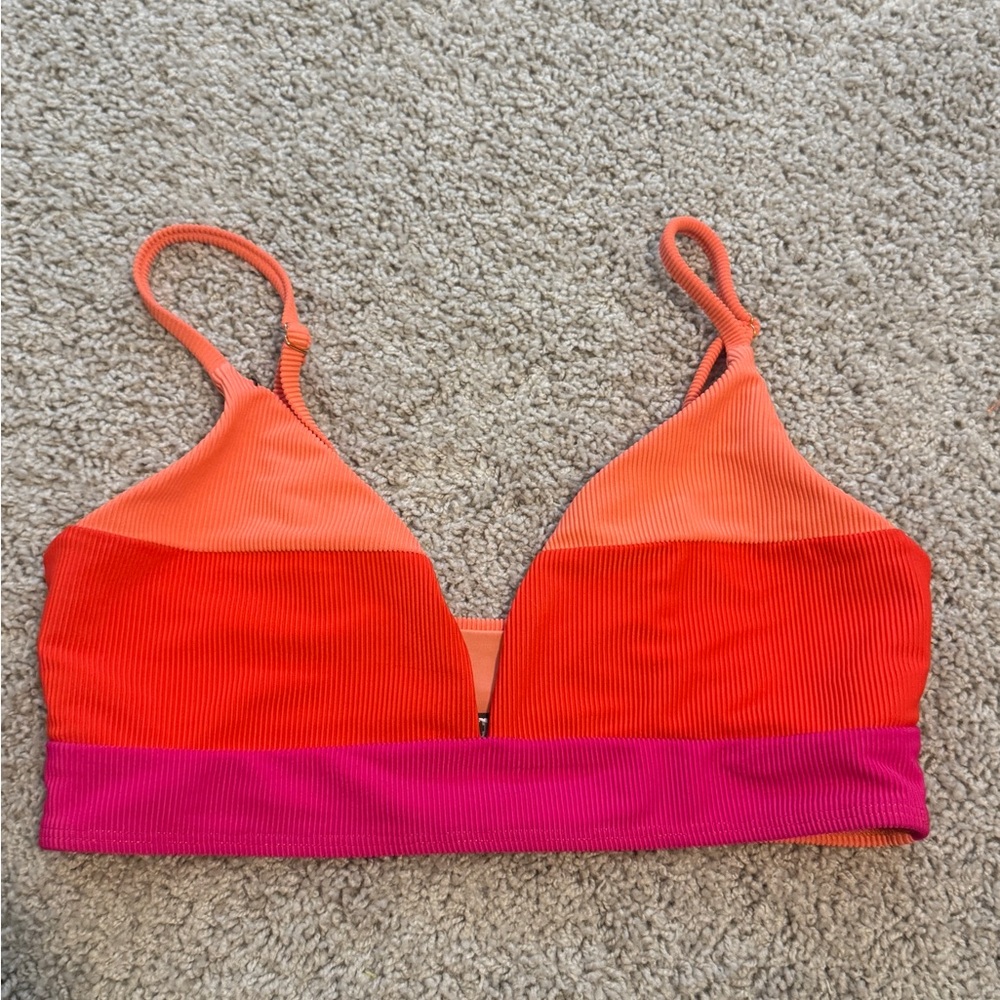 Beach Riot Coral Ribbed Bandeau - Picture 2 of 6